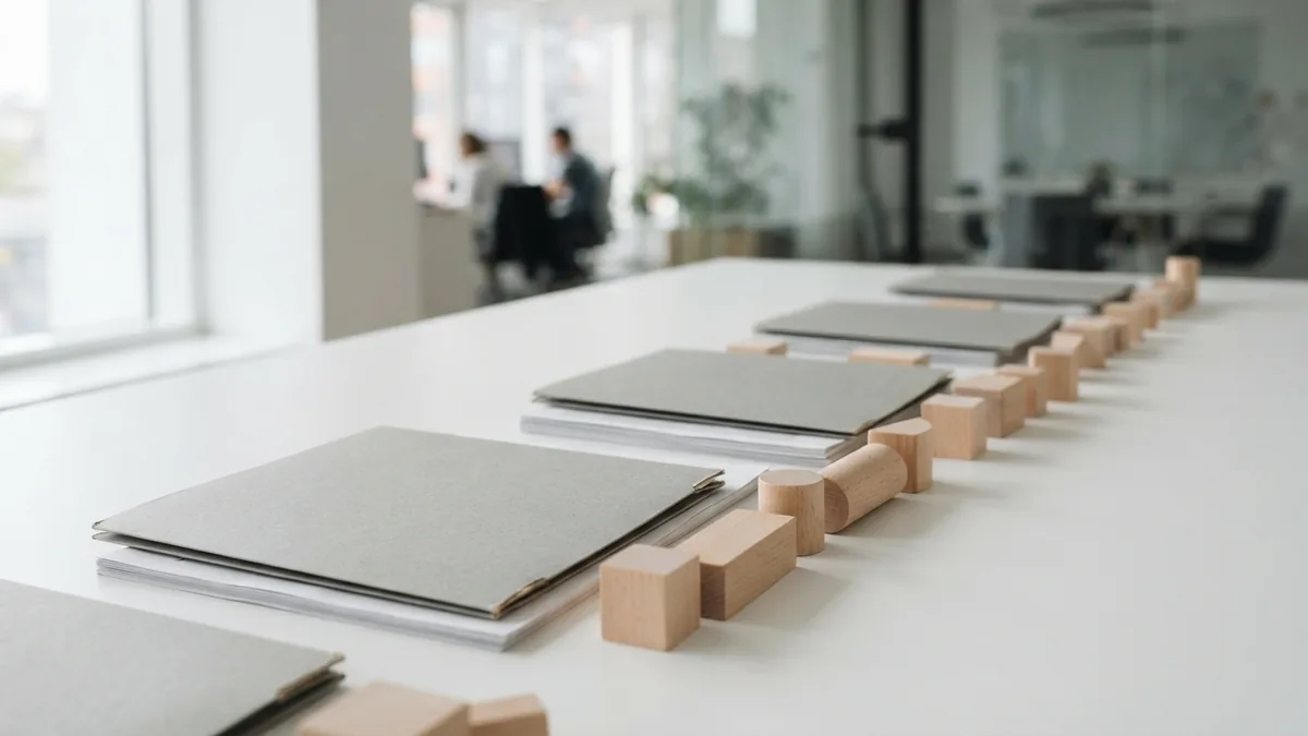 Connected folders and reference sheets arranged to show a thoughtful link strategy