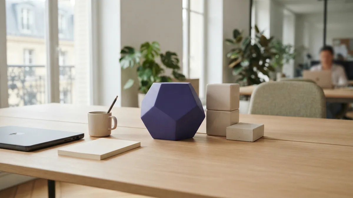 Balanced geometric forms representing factors that shape backlink value