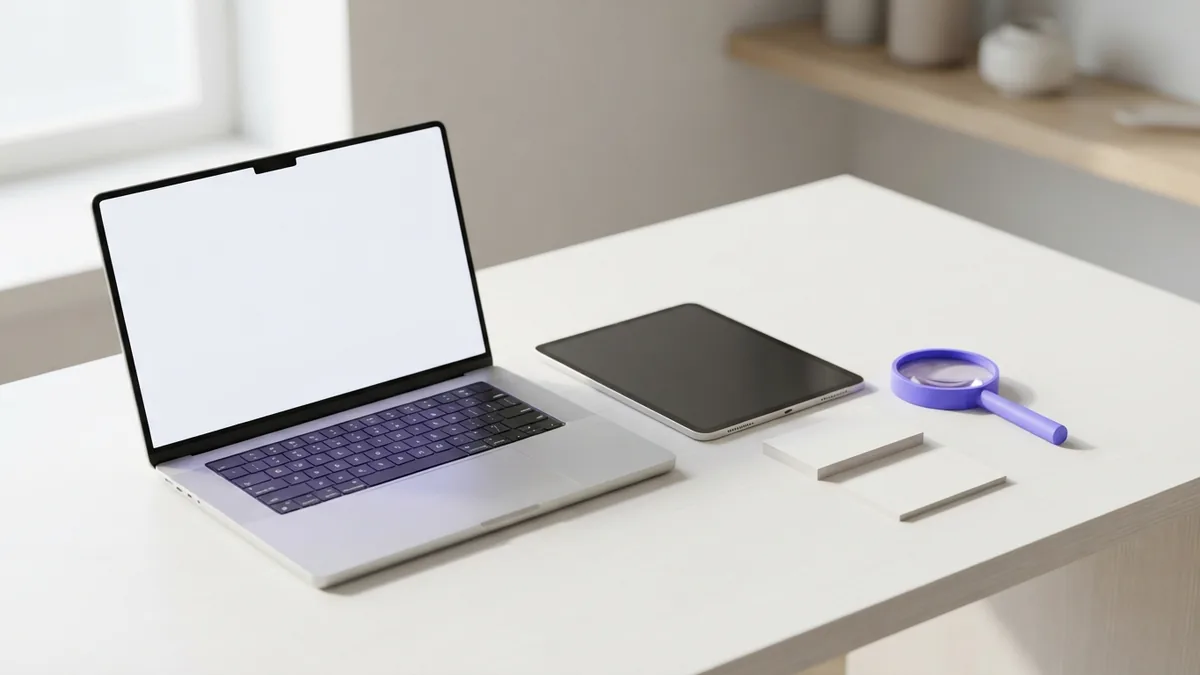 Backlink profile review setup Minimal desk arrangement for checking a website backlink profile