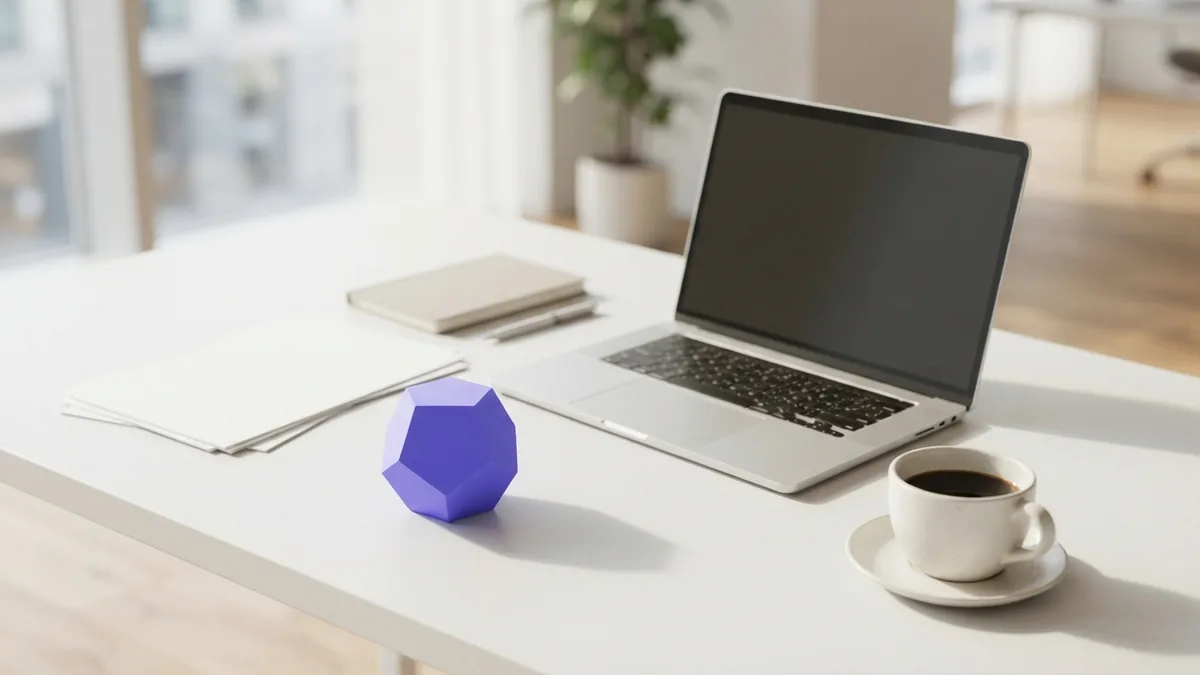 Focused link-building strategy scene Airy desk arrangement with research papers and violet accent for building stronger website links