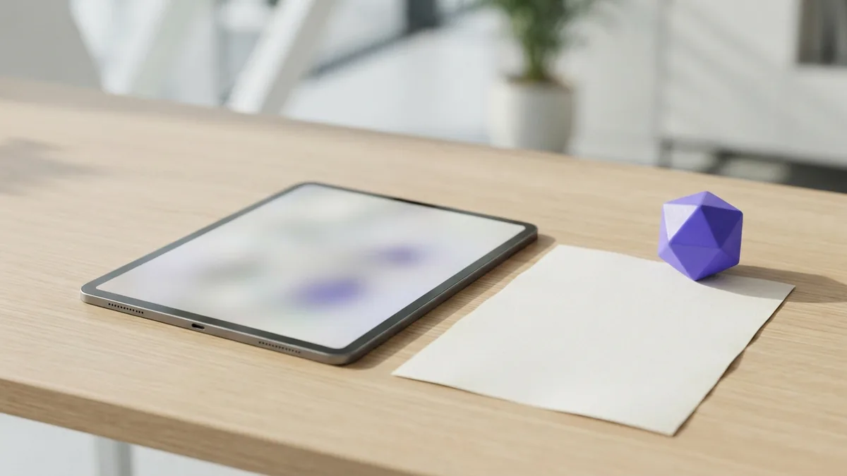 Tablet and abstract paper forms on a light desk, illustrating how search engines find web pages