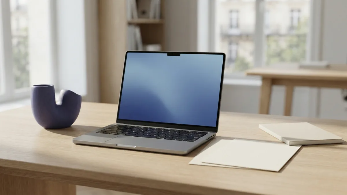 Three parts of strong SEO Laptop and blank sheets on a bright desk, representing on-page, off-page, and technical SEO