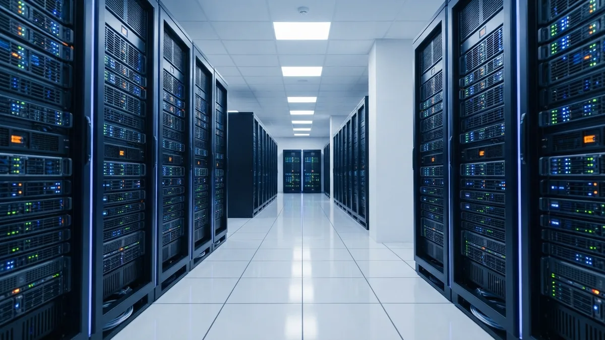 Modern server racks showing the technical foundation behind website SEO