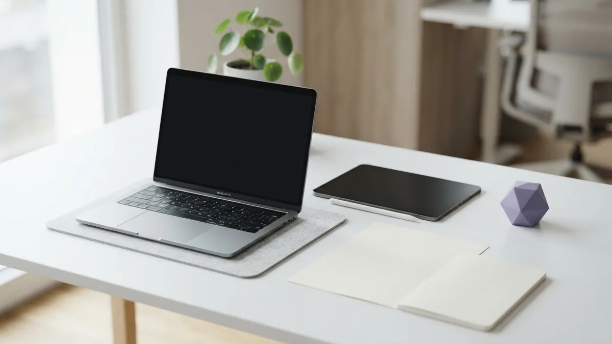 Starting a Shopify development project Minimal desk setup for starting Shopify development work